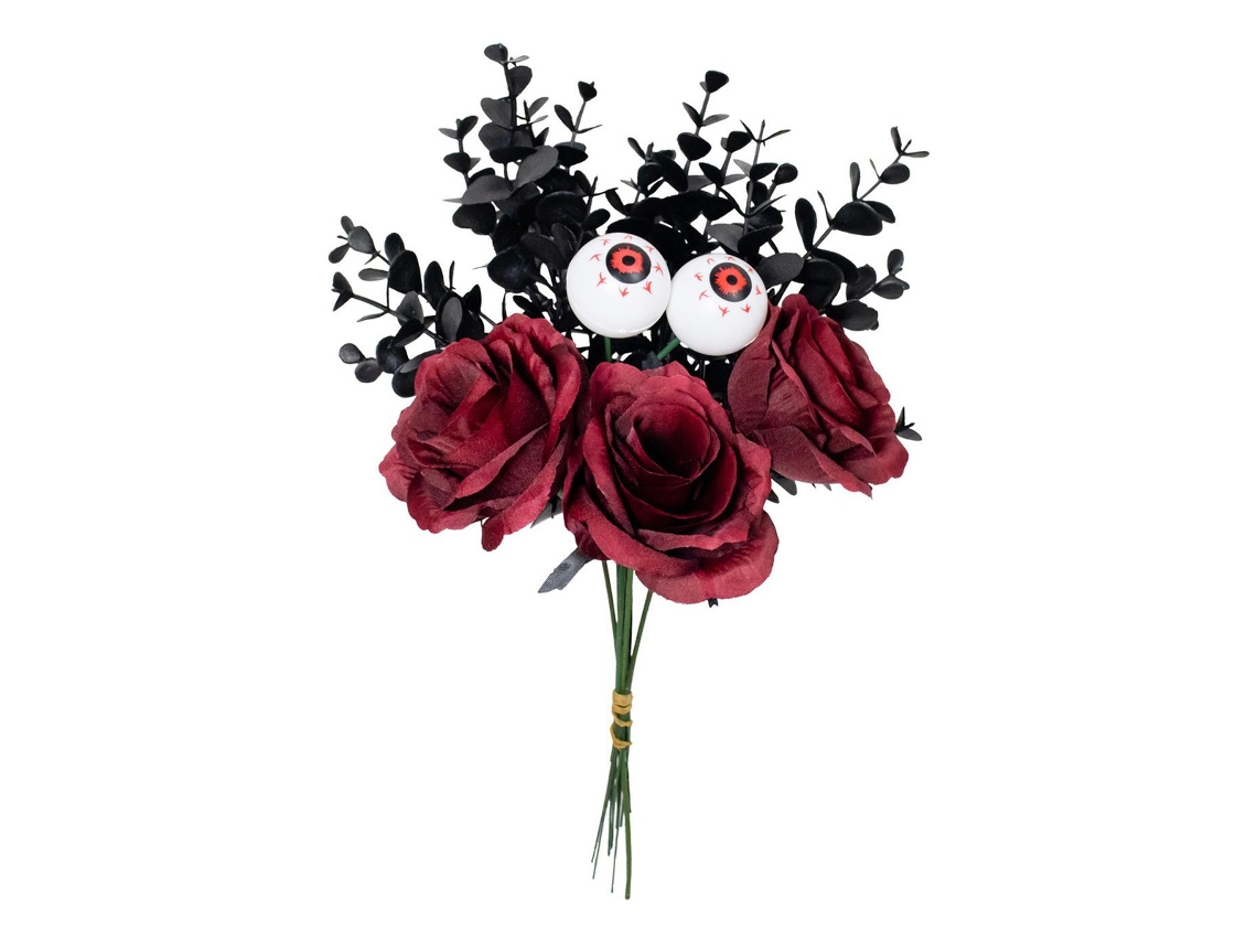 Rosas en forma de ojo de Halloween, estacas, adorno único, jortmrd
