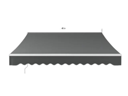 Toldo retráctil para patio, protección UV50, para balcón, gris, 250 x 200 cm, OEM