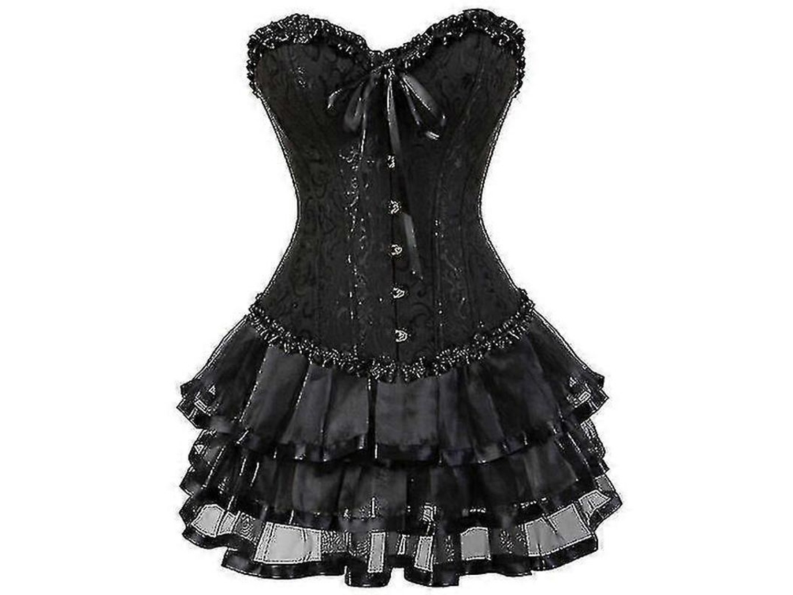 Corsé Sexy De Talla Grande Para Mujer, Disfraz Burlesque Con Minifalda Tutú Bordada En Brocado