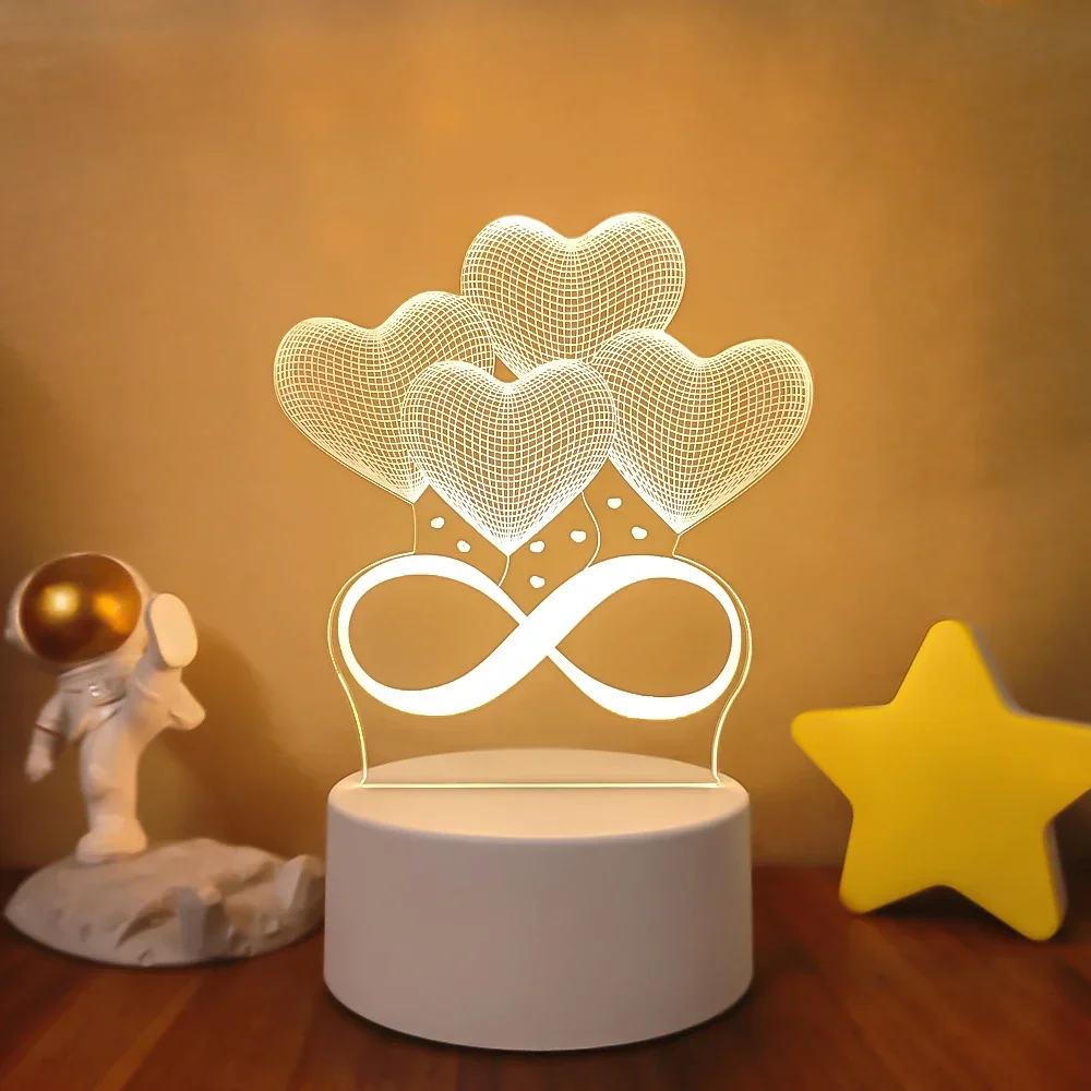 (luz Cálida) Lámpara De Noche Led 3d Creativa, Luz Decorativa Para El Hogar.