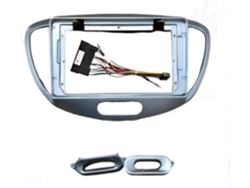 Embellecedor De Radio De Coche 2din Con Arnés De Cableado Para I10 2007-2013 - Kit Abs Plateado