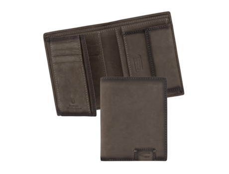 Billetera Vertical Activa Camel Con Soporte Gris De Dallas