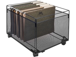 KOFIHETY Innovador organizador de archivos colgante para carpetas tamaño carta y legal, plegable, de malla metálica negra, ahorrador de espacio multifuncional.