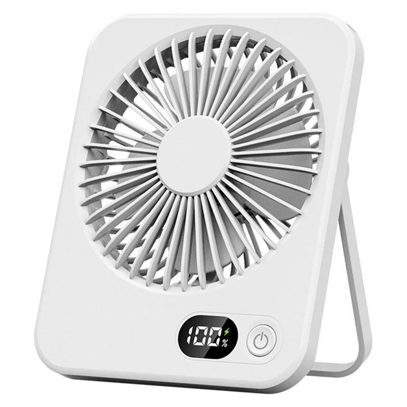Ventilador De Mesa Eifson Plegable, 5 Velocidades, Pantalla Digitalblanco