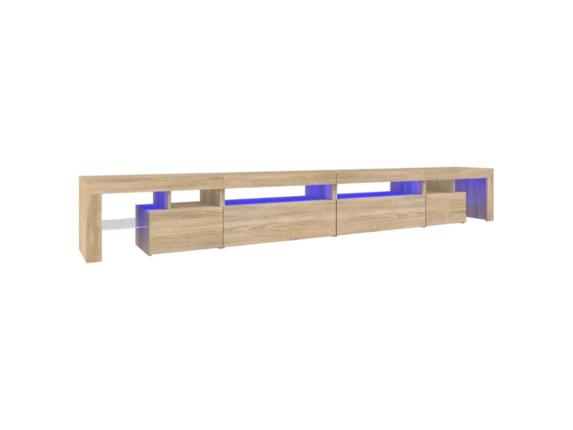 Maison Exclusive - Mueble De Tv Con Luces Led Color Roble Sonoma 290x36,5x40 Cm