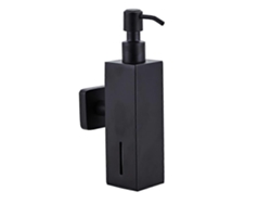 Dispensador de jabón de pared para baño, ideal para hoteles, cuadrado, color negro Rosewell