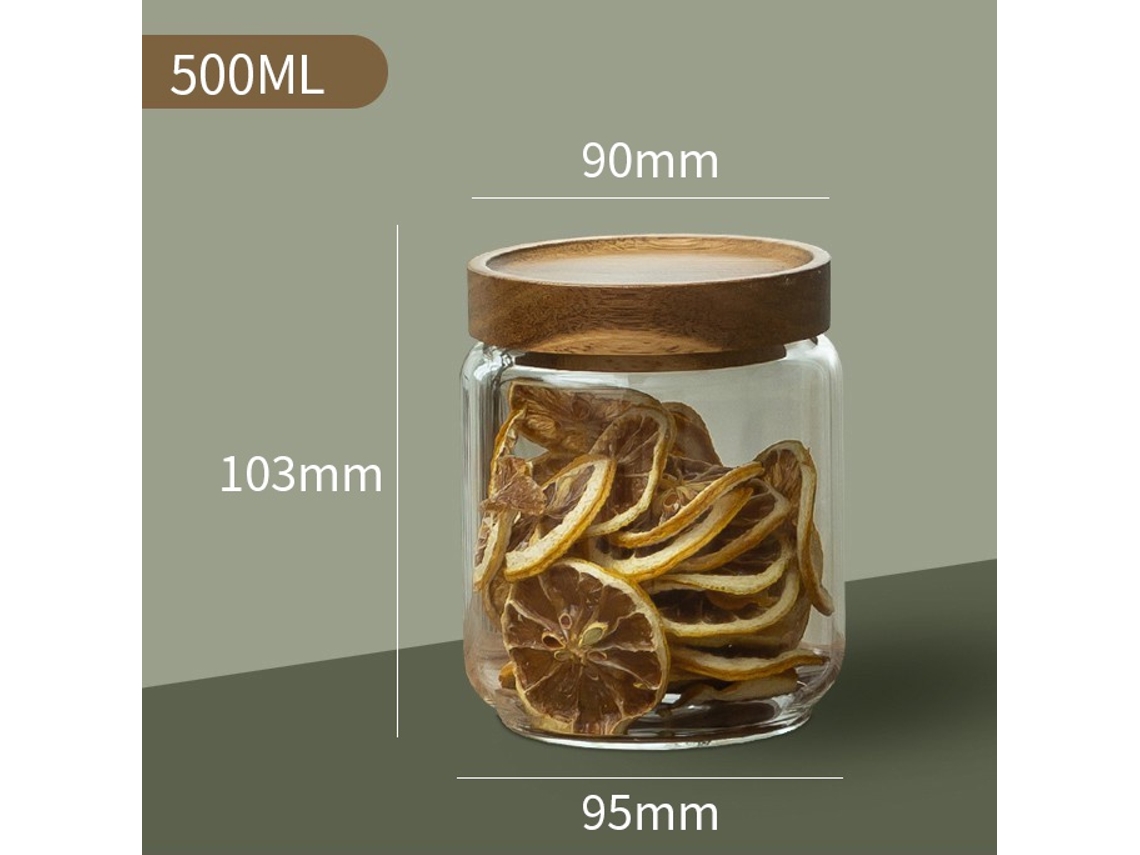 (500 Ml) Recipiente De Vidrio Para Alimentos Con Tapa Sellada, Frasco De Vidrio De Estilo Posmoderno Clásico