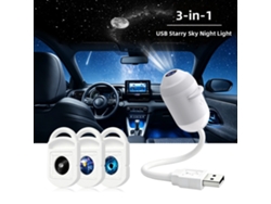 Luz Noturna de Projeção 2 em 1 com 3 Películas Deslizantes, Brilho Ajustável, Usb, para Carro Ou Casa CZHHMART
