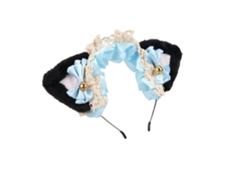 Diadema Esponjosa Con Orejas De Gato, Cinta Y Encaje: Un Bonito Accesorio Para El Cabello Para Niñas Y Mujeres.