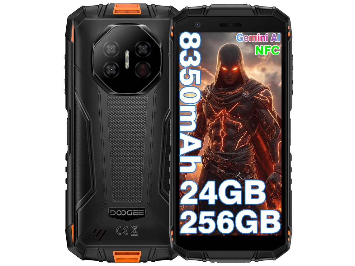 Smartphone robusto Doogee Fire 3 Ultra 5,5'' 24 GB 256 GB 8350 mAh Android 15 Laranja