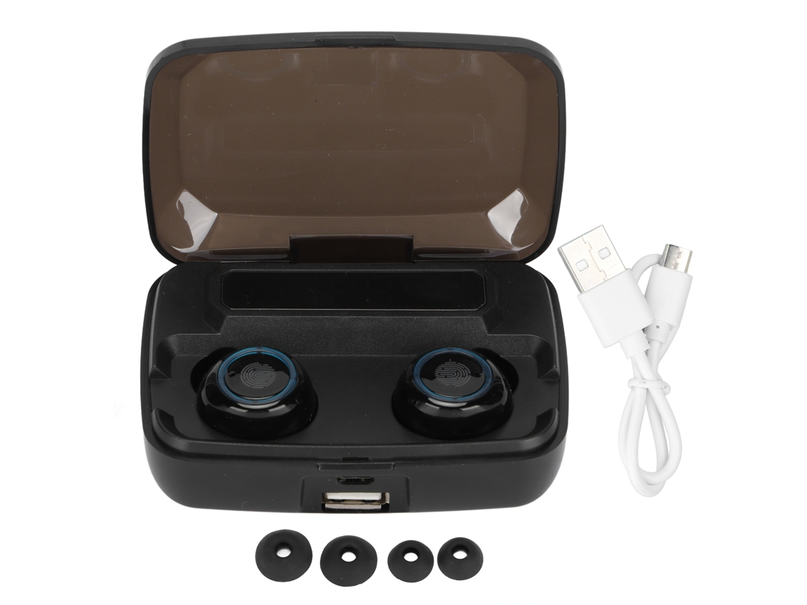 Auriculares Bluetooth LAXISCREED con estuche de carga y reducción de ruido.