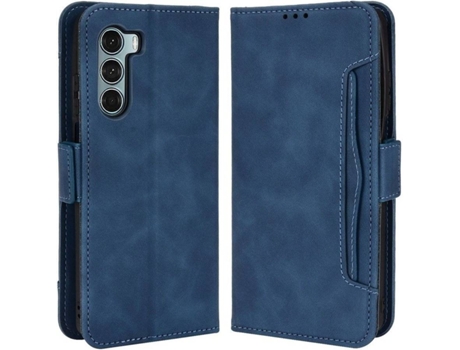 Funda y Protector de Pantalla Motorola Moto G200 5G, Edge S30 HFS-HOUSE Cartera Azul
