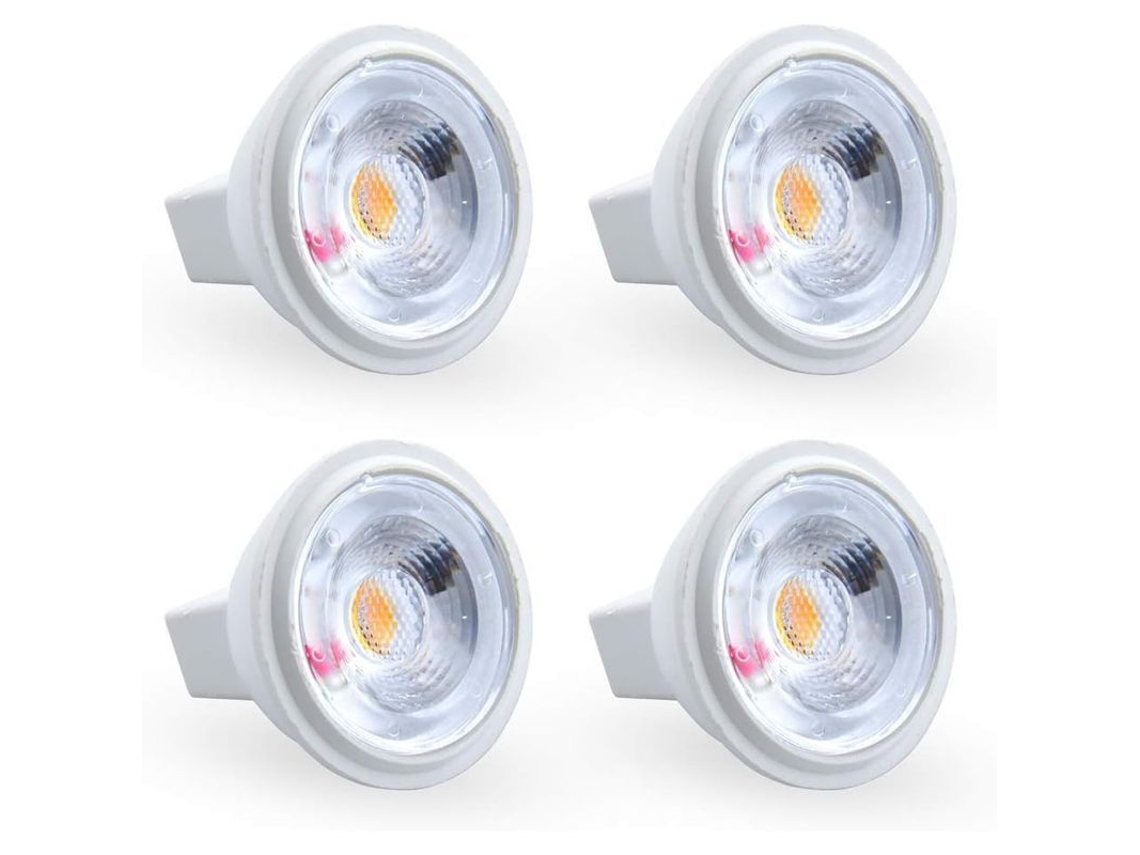 Bombilla Led Mr11 Gu4 De 3w, Luz Blanca Cálida De 3000k, 12v, Equivalente A Una Halógena De 35w (4 Unidades), Clase F