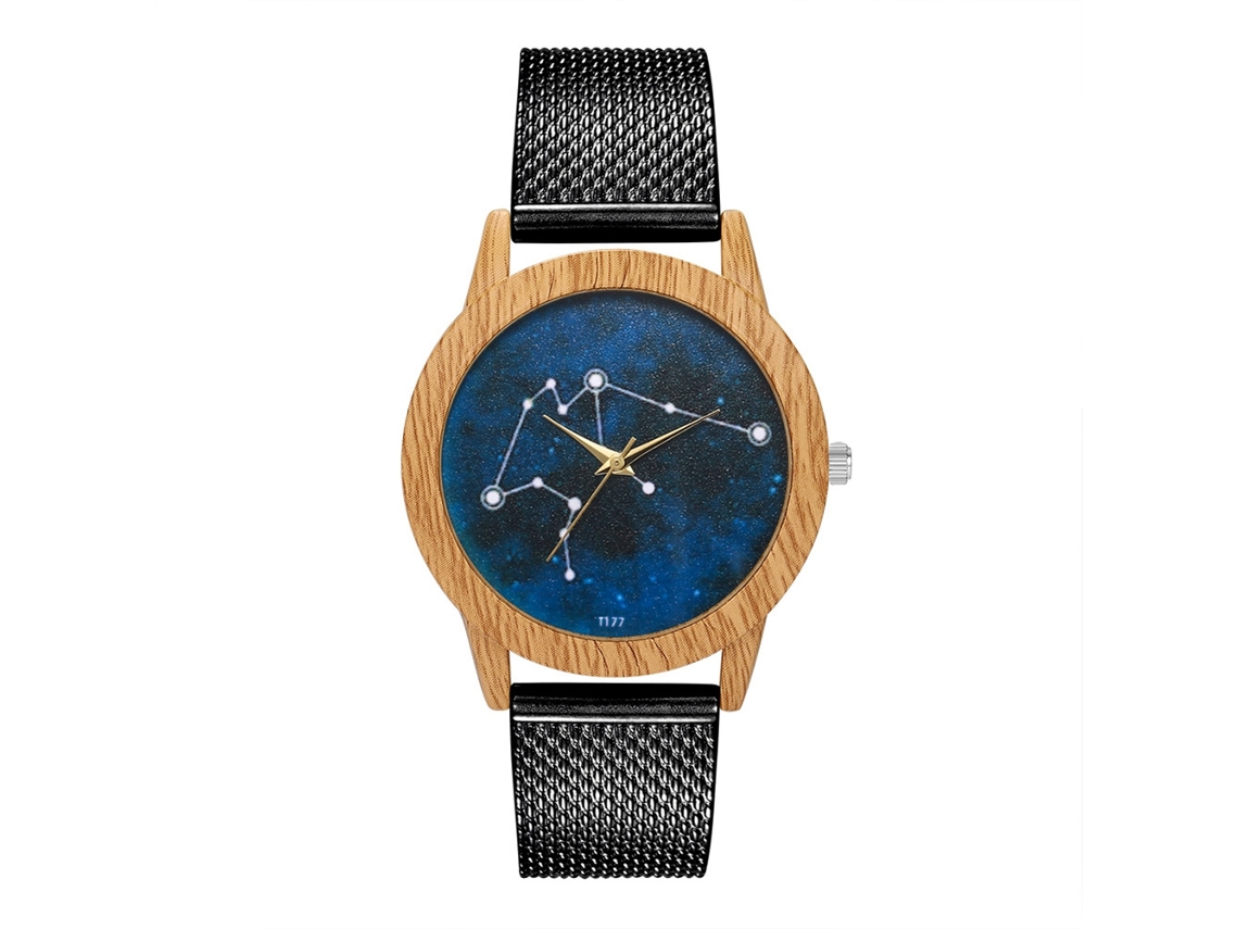Relojes De Pulsera Unisex De Cuarzo Con Dial Redondo Para Hombre Y Mujer (negro)