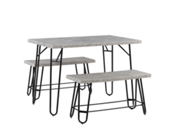 Conjunto de comedor BELIANI Kempton de MDF Gris 110x70x76