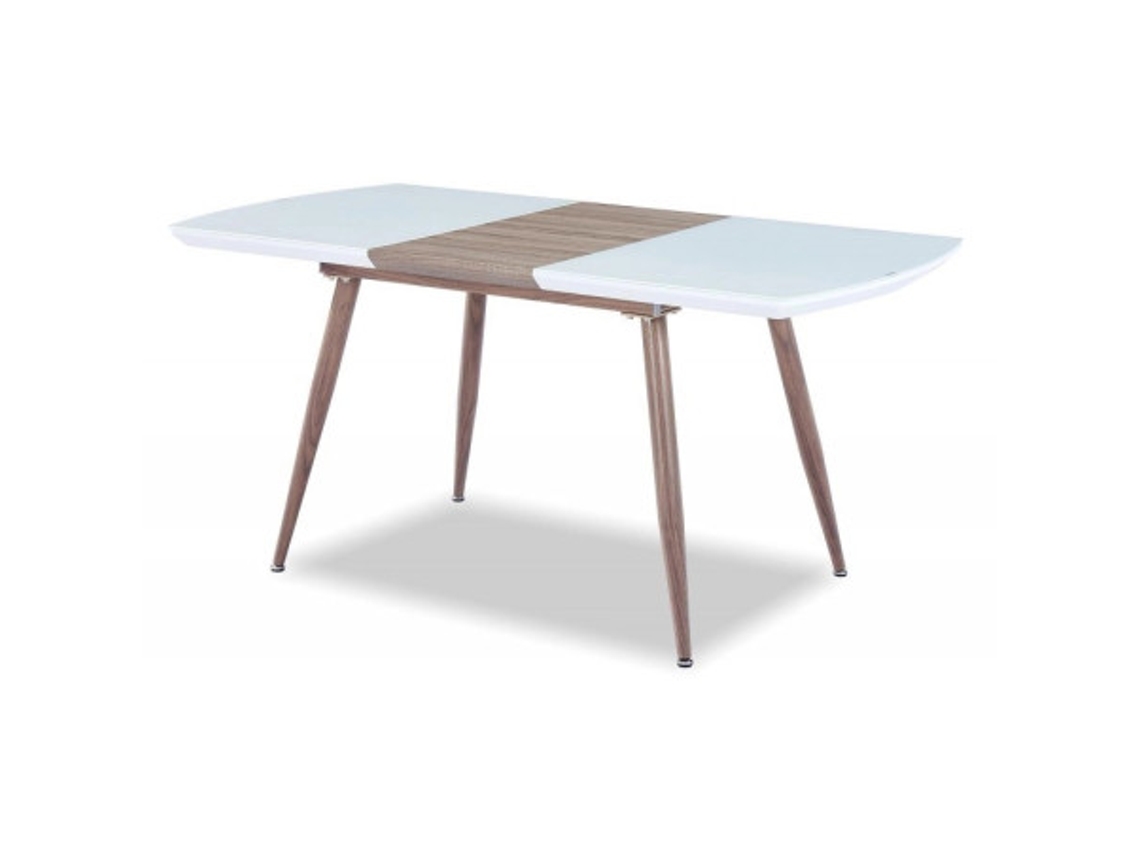 Mesa Extensible Sevilla (Madeira e Branco) DUDECOR