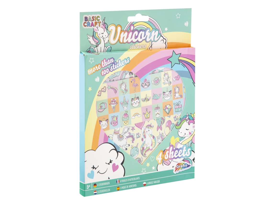 4 hojas de pegatinas de unicornio como empresa