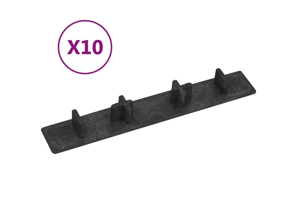 Tapas De Extremo De Plataforma 10 Unidades Plástico Negro