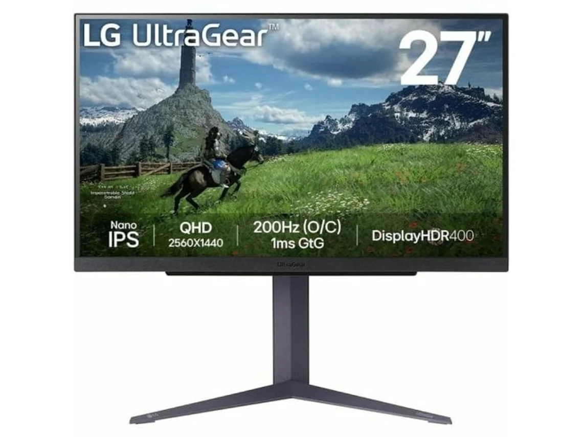 Monitor Gaming LG UltraGear 27GS85Q-B (27" - Quad HD - NANO IPS - 200 Hz - 1 ms - NVIDIA G-SYNC)
