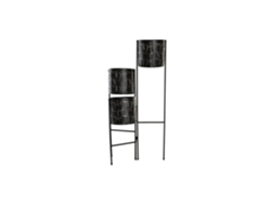 Macetero Metal Caras Negro 22x22x93cm