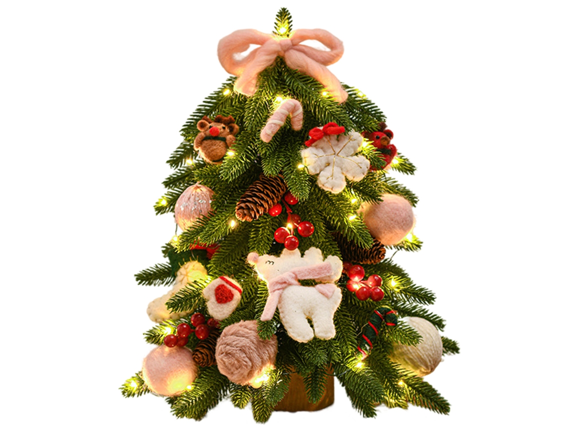 Mini Arbol de Navidad Artificial 40cm con Luces para Decoración JEIIBRZUI