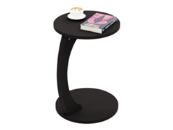 Mesa auxiliar Holeby con 4 ruedas 56 x Ø 38 cm - Negro mate [EN.CASA]