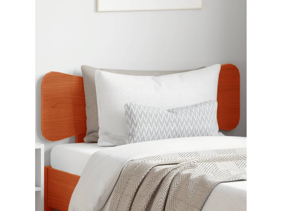 Cabecero De Cama Madera Maciza De Pino Marrón Cera 75 Cm