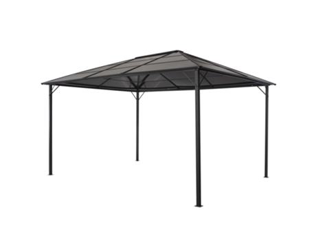 MAISON EXCLUSIVE Cenador con tejado aluminio 4x3x2,6 m negro
