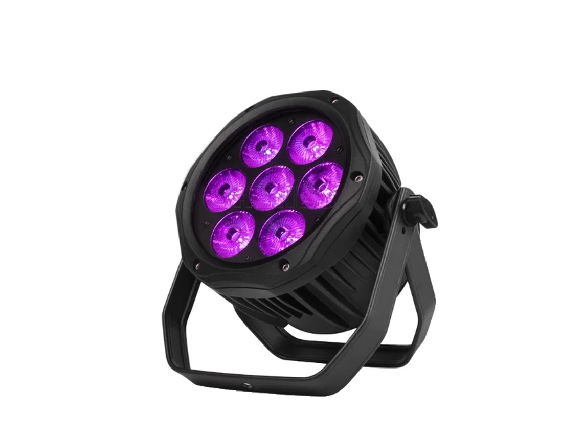 Luces LED PAR, RGBW, colores mixtos, IP65, impermeables, 7 x 18 W, 6 en 1, enchufe europeo OEM