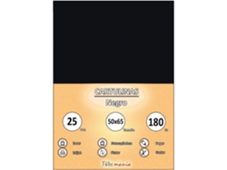 Cardboard 180Gr 50 X 65 Cm Negro 25 Hojas