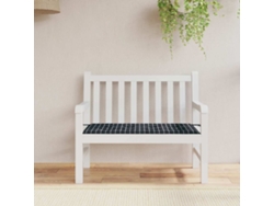 Cojín grande para banco de jardín, 120x50x4 cm, tela Oxford a cuadros negros, HARLANV1