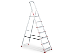 Escalera Doméstica De Aluminio Con 7 Peldaños, Plegable, Capacidad De 125 Kg, Baulich