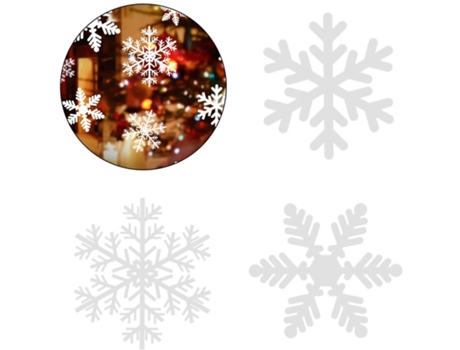 Navidad copo de nieve ventana se aferra pegatinas de pared - Navidad/vacaciones/invierno blanco decoraciones adornos suministros para fiestas-108 p...