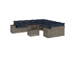 Maison Exclusive - Conjunto De Sofá De Jardín De 11 Piezas Con Cojines, Poliratán Gris