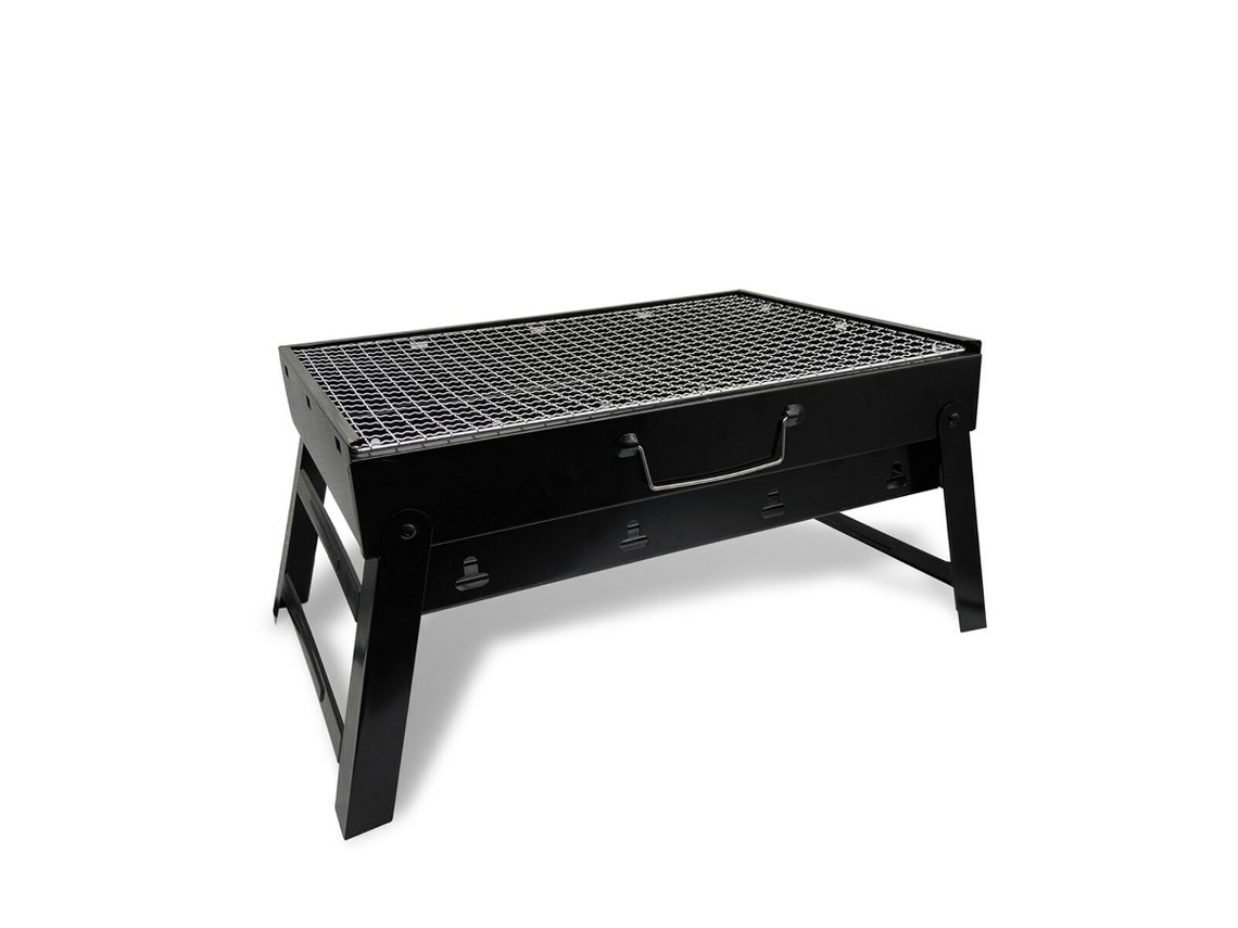 Barbacoa de Carbón con Ruedas FEEL MAESTRO MR-1010 Negro Metal