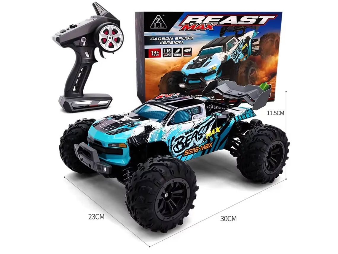 Coche RC 4x4 sin escobillas 116, velocidad de hasta 80 km/h, control remoto profesional para carreras todoterreno y derrapes a alta velocidad. Aeuzwr