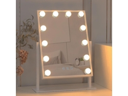 Espejo De Tocador Estilo Hollywood De Bestbebetter, 52x42cm, Con 12 Luces Led, Luz Ajustable, Acero Inoxidable, Estilo Elegante.