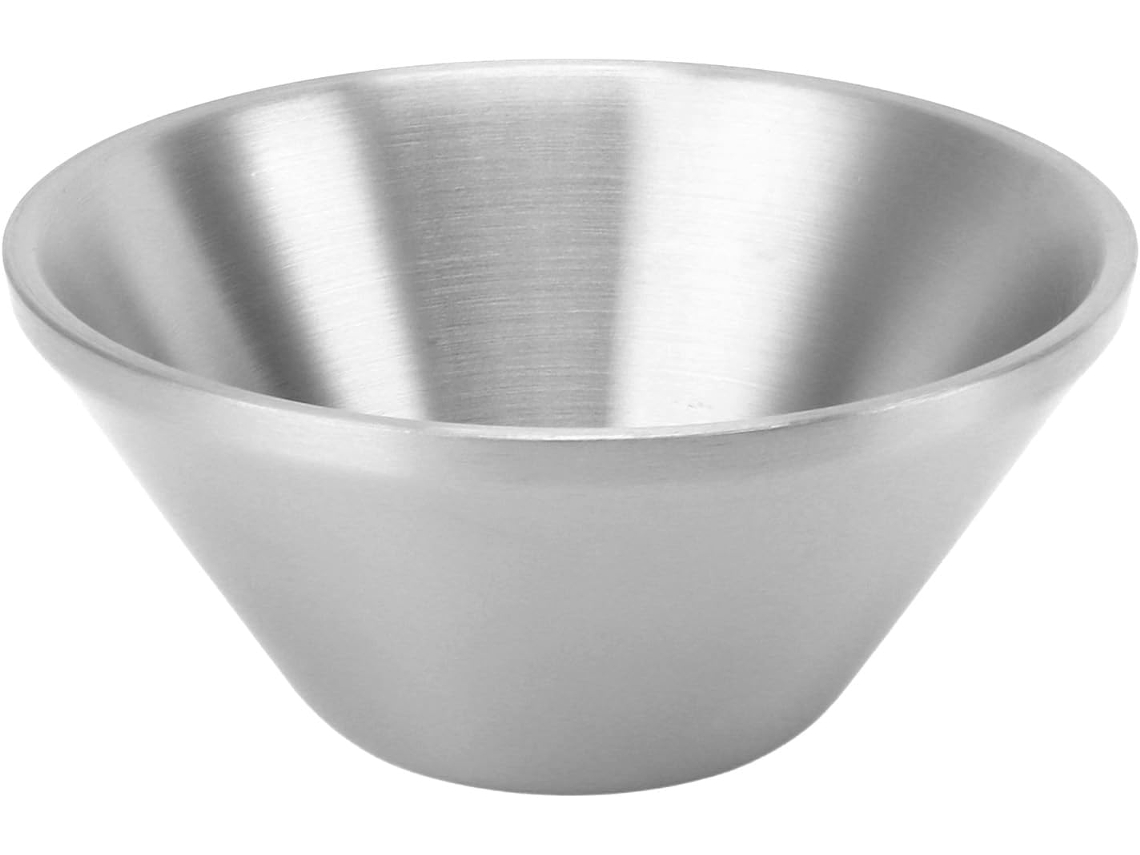 Ensaladera de acero inoxidable 304, redonda de metal de doble capa, elegante cuenco para mezclar Gokoco