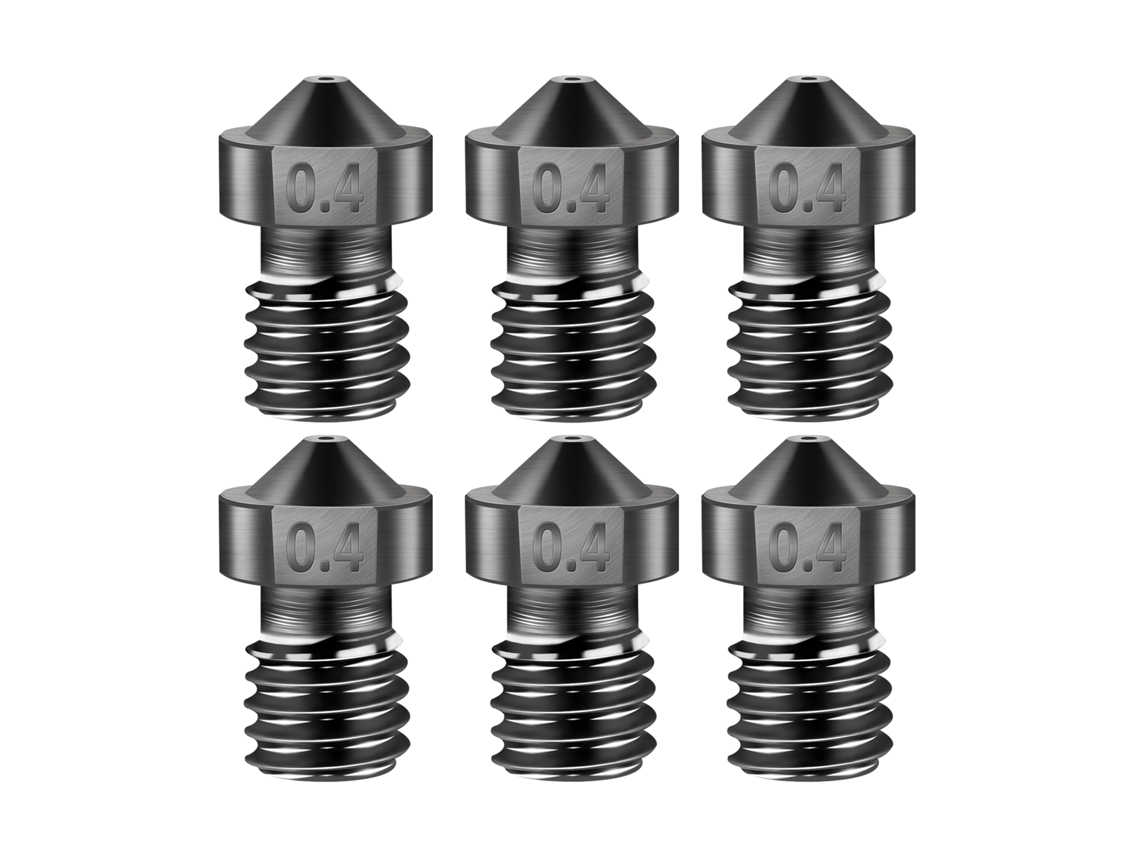 Boquilla de acero templado para impresora 3D de 1,75 mm y 0,4 mm, resistente a altas temperaturas (Creality Ender 3/3 Pro/CR10)