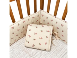 Juego De Protectores De Cuna Panoona 4 Piezas (2 X 132 Cm + 2 X 68,5 Cm) Color Beige