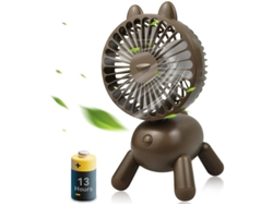 Mini ventilador de mesa oscilante pequeño de 8 pulgadas, recargable, portátil, de 3 velocidades, con capucha Yiz (marrón)