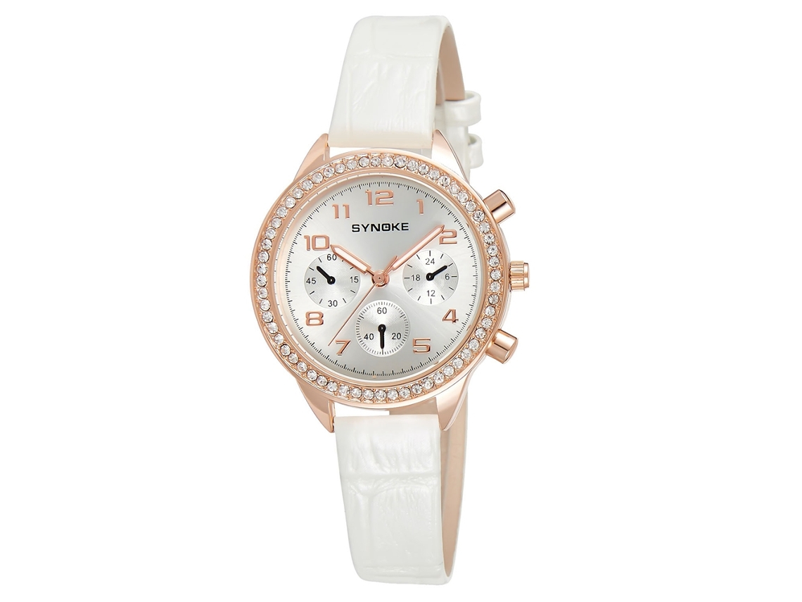Reloj De Moda Para Mujer Con Movimiento Preciso Y Correa De Cuero Negro.