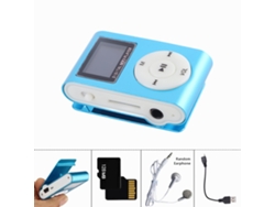 Reproductor De Música Mp3, Tarjeta De Canciones De 128m, Mini Portátil Con Carcasa De Metal Para Estudiantes, Deportes, Running, Azul