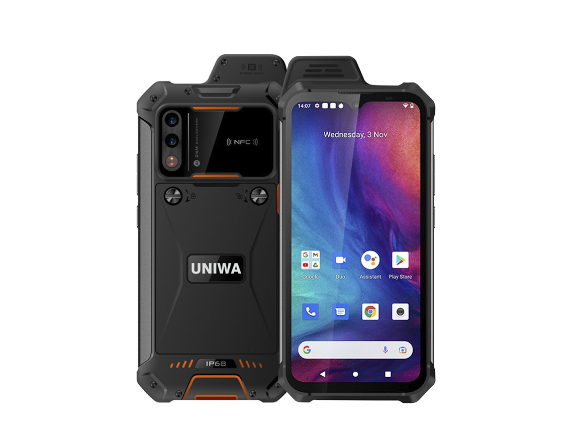 Smartphone Rugerizado W888 4G, Android 11, 4 GB de RAM + 64 GB. Pantalla FHD de 6,3 pulgadas. Cámara de 24 MP. GPS. Clasificación de resistencia al agua IP68 de 3 niveles (resistente a caídas, al polvo y al agua).