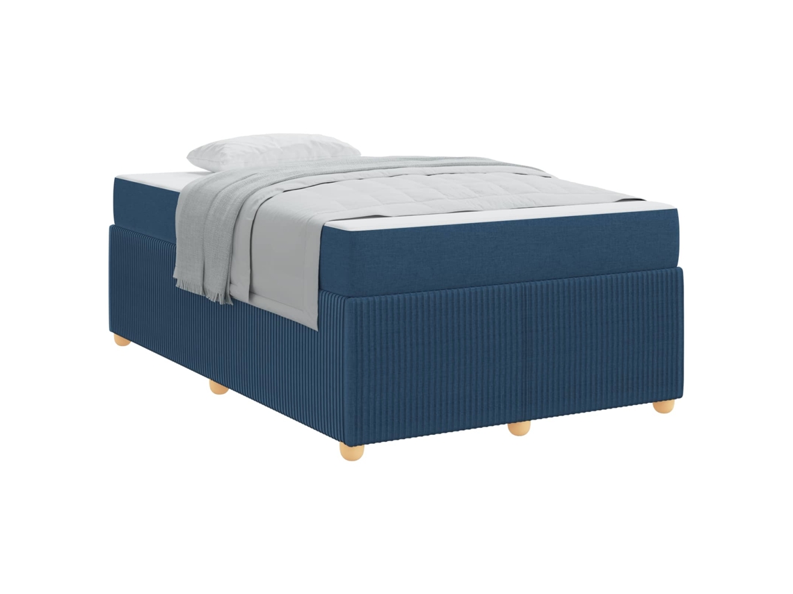 Maison Exclusive - Estructura De Cama Con Colchón Azul 120 X 200 Cm Tela