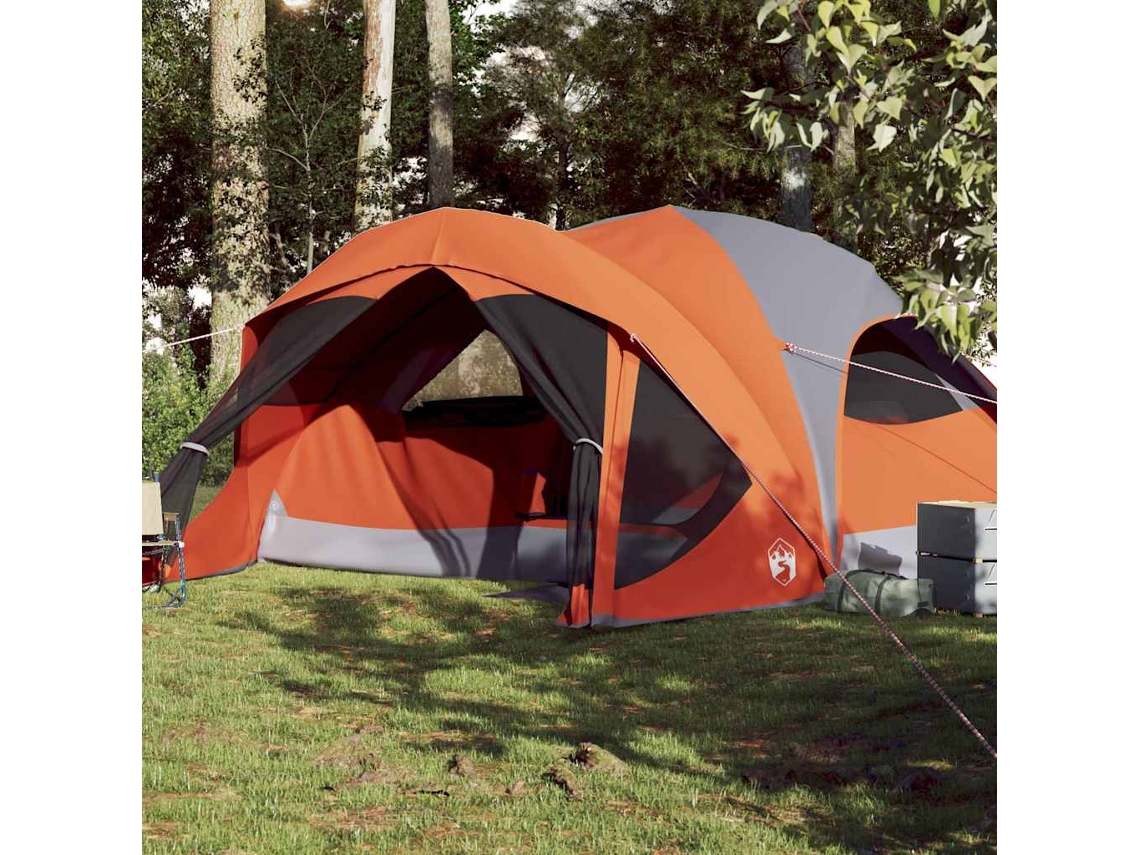 Tienda De Campaña Familiar 6 Personas Impermeable Gris Naranja