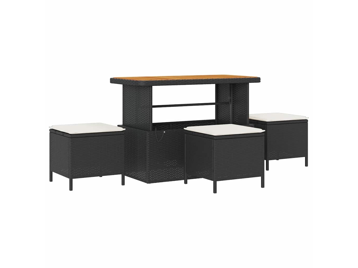 Maison Exclusive - Conjunto De Sofás De Jardín Con Cojín 10 Pcs Negro Y Crema