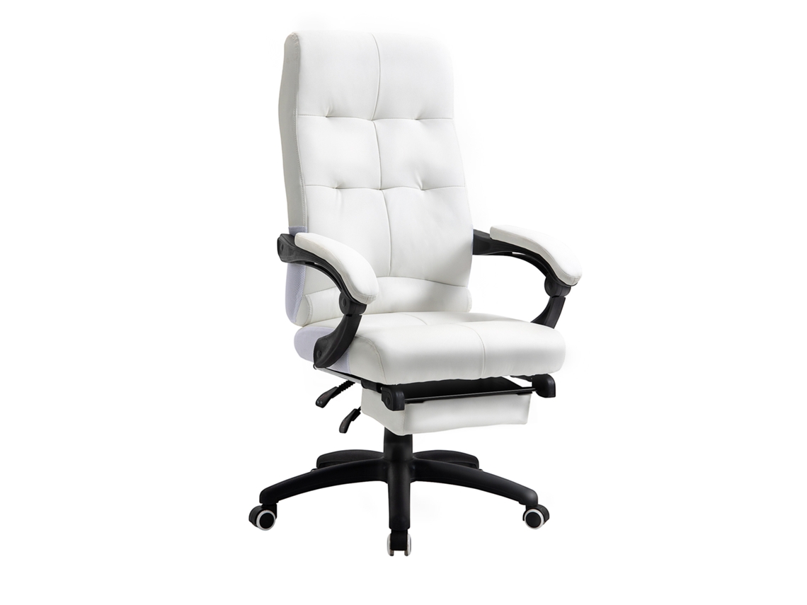 Silla De Oficina Reclinable Vinsetto Con Reposapiés, Blanca