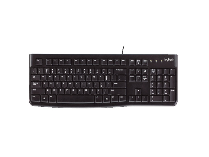 Teclado LOGITECH K120 (Con Cable - Layout Griego - Teclado Numérico)