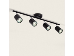 Lámpara de Techo Orientable Metal 4 Focos Albus Black LEDKIA